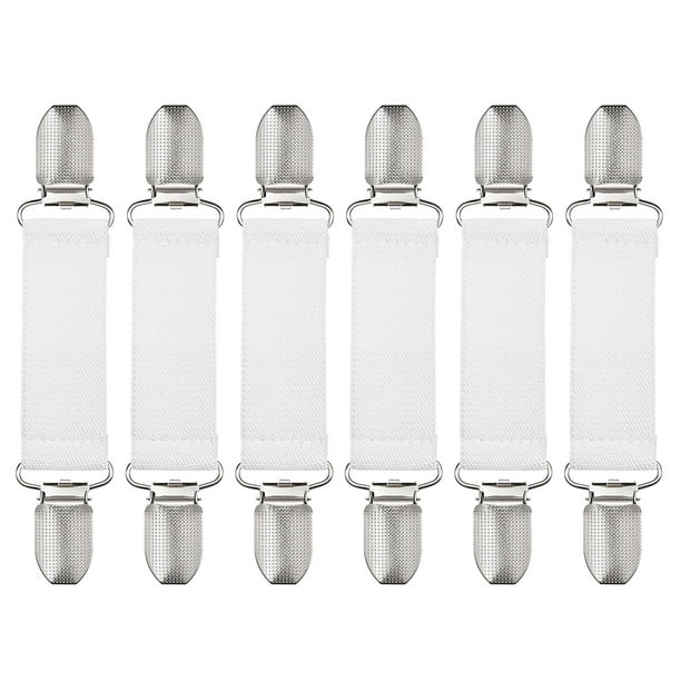 Clips de cincha de vestido Unique Bargains 6uds Suéter Clips Chal Cárdigan cuello Clips Elástico blanco