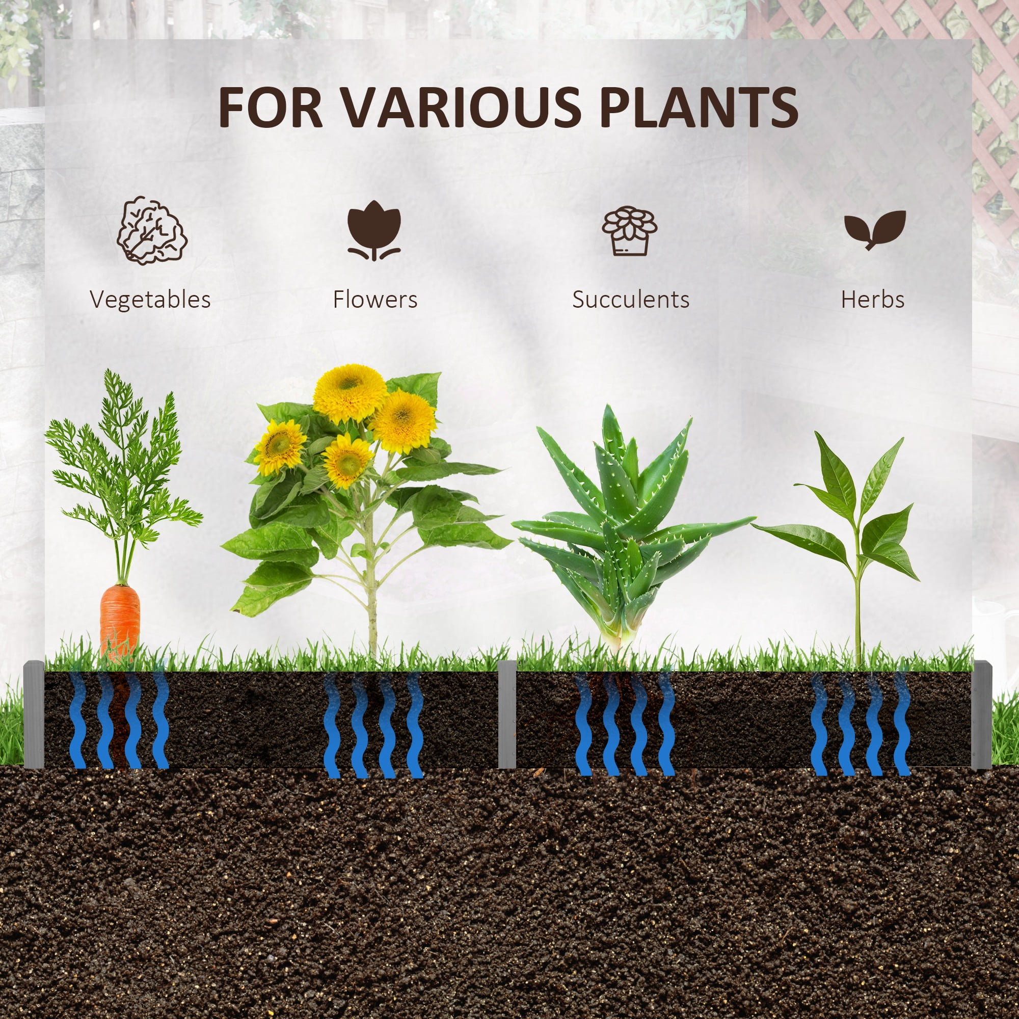 Wooden Raised Garden Bed, Hexagon Screwless Planters for Outdoor Plants, Vegetables, Flowers, Herbs, 39" x 36" x 6", Gray