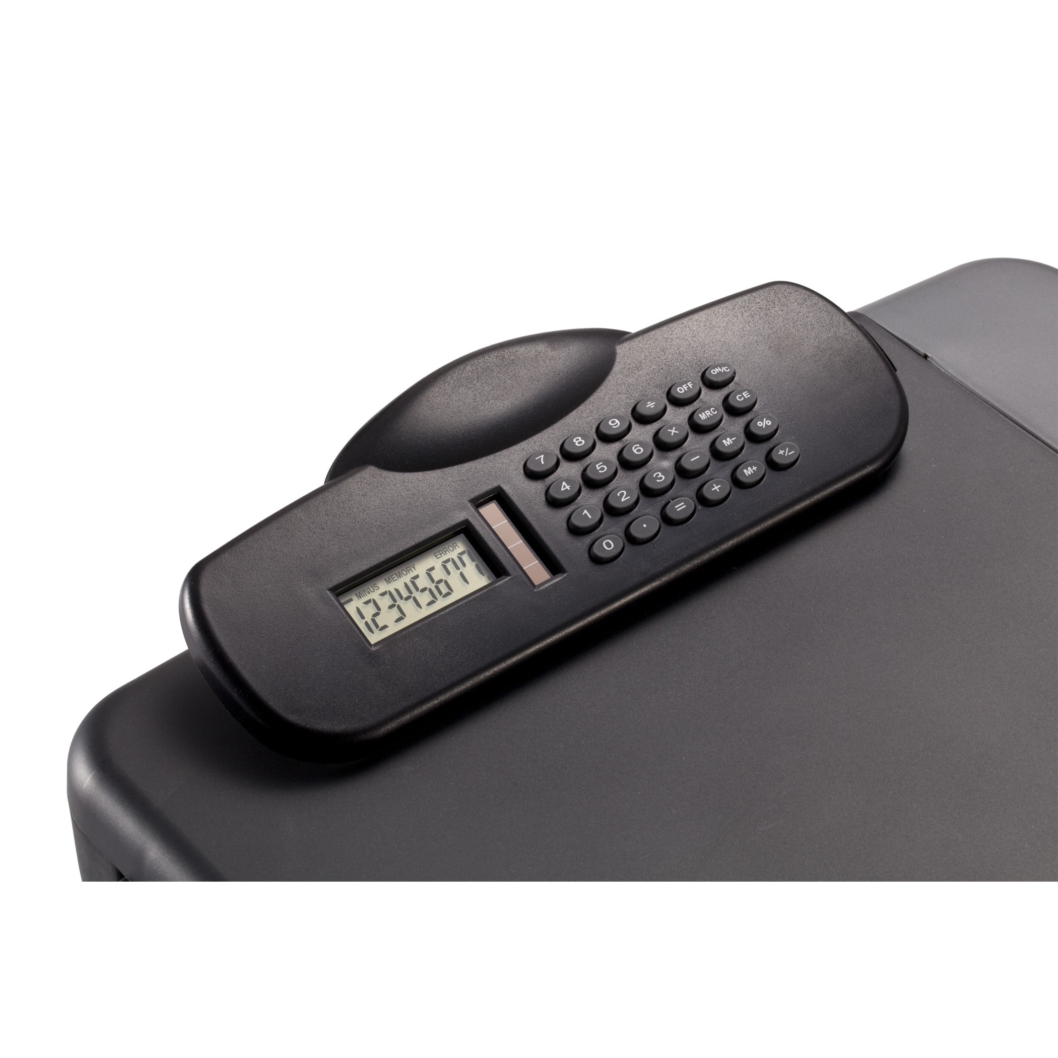 Officemate Portable Clipboard Storage Case with Calculator, Charcoal (83302)