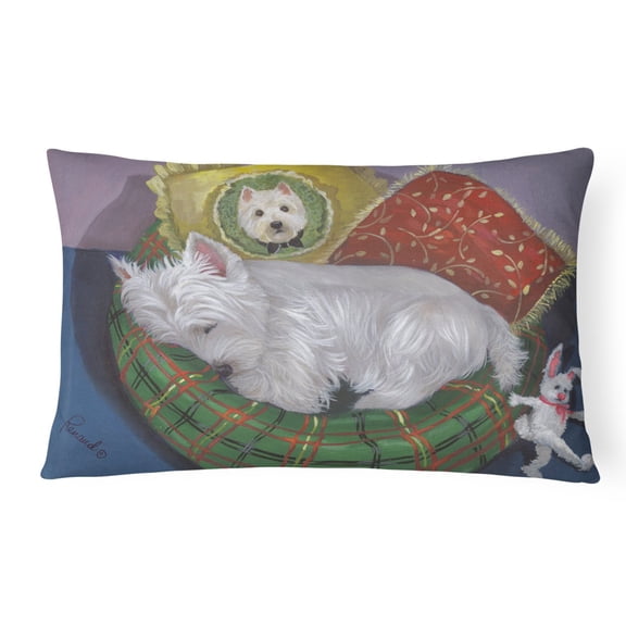 Carolines Treasures PPP3282PW1216 Westie Precious Toto Canvas Fabric Decorative Pillow  12H x16W multicolor