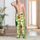 thumbnail image 2 of Balery Avocado Green Striped Pantalones de pijama para hombre, pijama ultraligero, pantalón de descanso-Small, 2 of 4