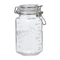 Mason Craft and More, 4 Square Glass 17 Ounce Mini Clamp Jar, Set of 4