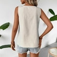 thumbnail image 5 of V Neck Sleeveless Top for Women Pleated Detail Casual Cami Solid Color Basic Tank for Layering Under Suits & Sleek Office Looks, 5 of 5