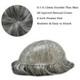 thumbnail image 6 of LYRICAL HAIR Toupee Hair for Men Thin Skin Mens Toupee Human Hair Replacement System 7"X9" All Poly Mens Hairpiece PU Injected Mens Wig Units, 6 of 7