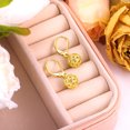 thumbnail image 7 of Alexcraft Dangle Earrings for Women, 14K Gold Plated Leverback Hollow Ball Dangle Drop Earrings Hypoallergenic Sterling Silver Jewelry Gifts for Women, 7 of 7