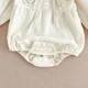 thumbnail image 5 of Spring New Baby Children's Clothes Infant Lace Lapel Bodysuit Cute Girls' Embroidery Princess Dress Korean Sisters Dress, 5 of 6