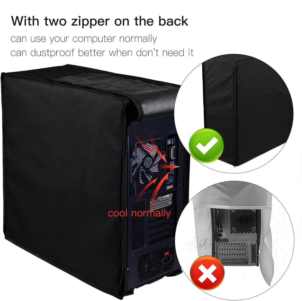 PC Computer CPU Dust Cover, Mid-Tower Case Protector, Host Dust Waterproof Cover, Desktop CPU Accessories