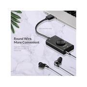 Orico USB Sound Card USB Audio Splitter External Sound Card with Volume Control USB to 3.5mm Jack Audio Adapter for Pc, Laptop, Desktop, Headset, Switch and More, Plug & Play No Drivers Needed
