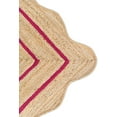 thumbnail image 4 of Weaving Village Wave Scalloped Natural Jute Rug Boho Jute Rug Entryway Runner Rug Farmhouse Scallop Rug, Dark Pink (2'x3'), 4 of 5