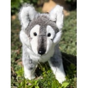Auswella Plush Gray Timber Wolf Realistic Stuffed Animal
