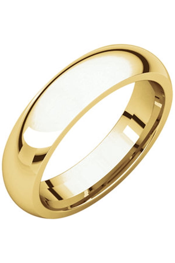 14K Yellow Gold 5mm Comfort Fit Mens Wedding Ring Band Size 14