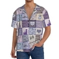 thumbnail image 3 of Wukai Lavender Flowers Men's Casual Short-Sleeve Button Down Shirt - Lightweight Summer Dress Shirt for Daily Wear-XX-Large, 3 of 7