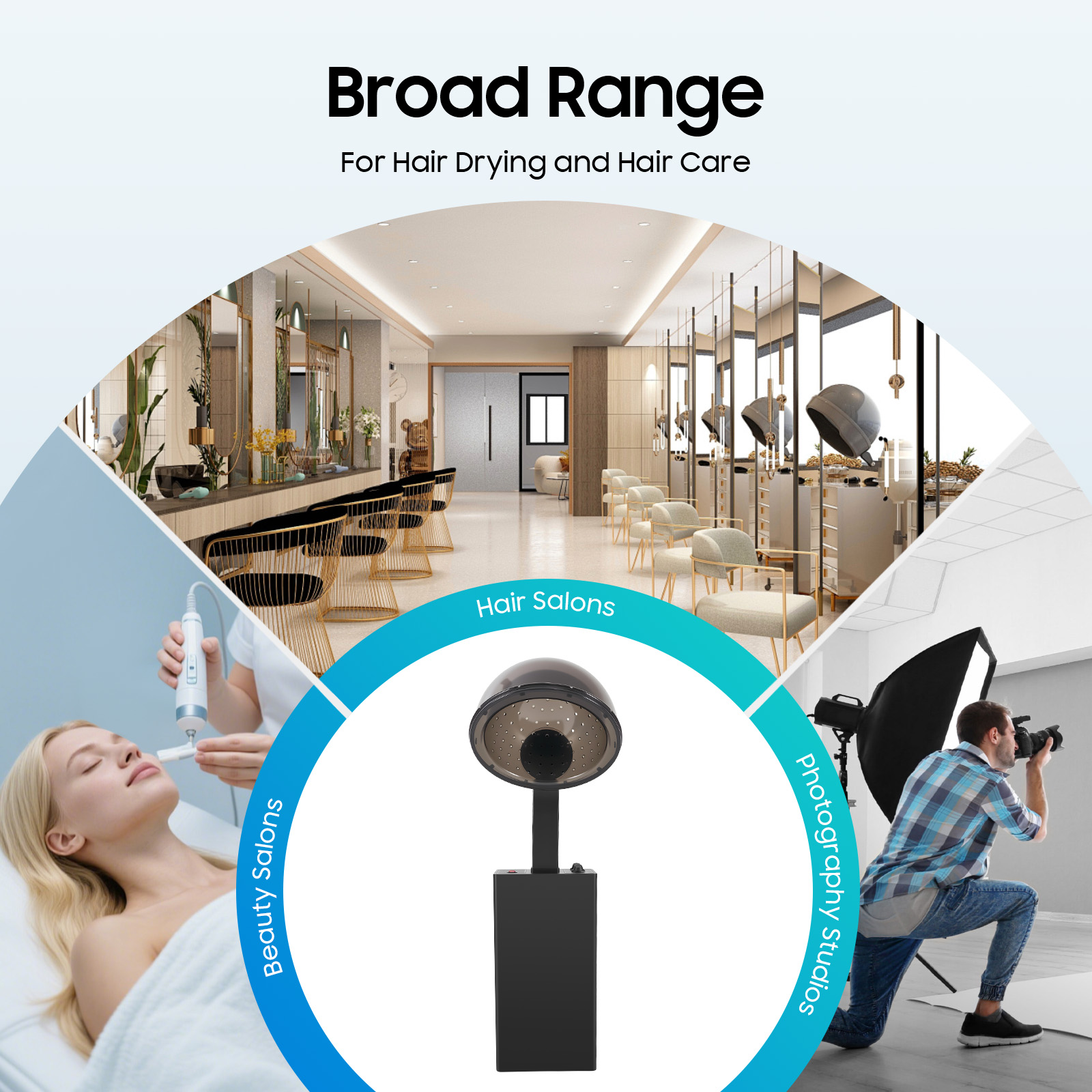 TFCFL Hooded Conditioning Salon Hair Dryer with Timer Hooded Freestanding Hair Dryer 1200W HD-2388