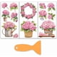 thumbnail image 1 of Juego de 3 calcomanías de hortensias rosas para manualidades, 15 x 30 cm (6 x 12 pulgadas), ideales para decorar muebles. Incluye 1 espátula., 1 of 9
