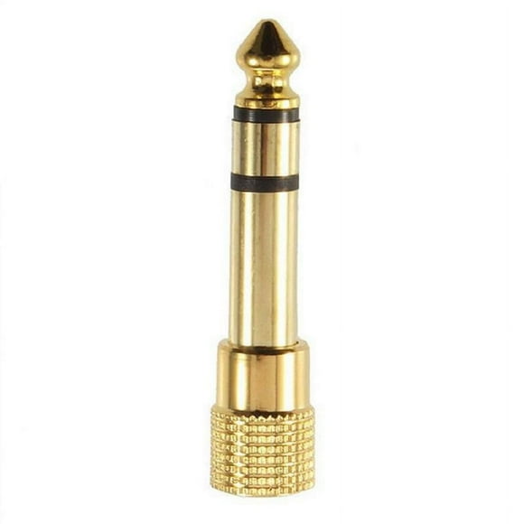 Gold Plated Stereo Headphone Audio Adapter: 6.5mm (1/4 Inch) Male to 3.5mm (1/8 Inch) Female Aux Jack Converter for Musical Instruments, Amplifiers, Headphones