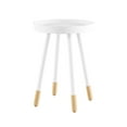 thumbnail image 5 of Lavish Home End Table Round Mid-Century Modern Wooden Contemporary Decor (White), 5 of 9
