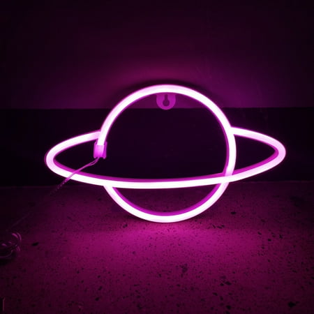 

WEPRO Planet Neon Wall Hanging Led Thundershower Lantern Neon Signs Led Neon Lights Light Sign USB Charging/Battery Powered For Baby Bedroom Decor Festival Birthday