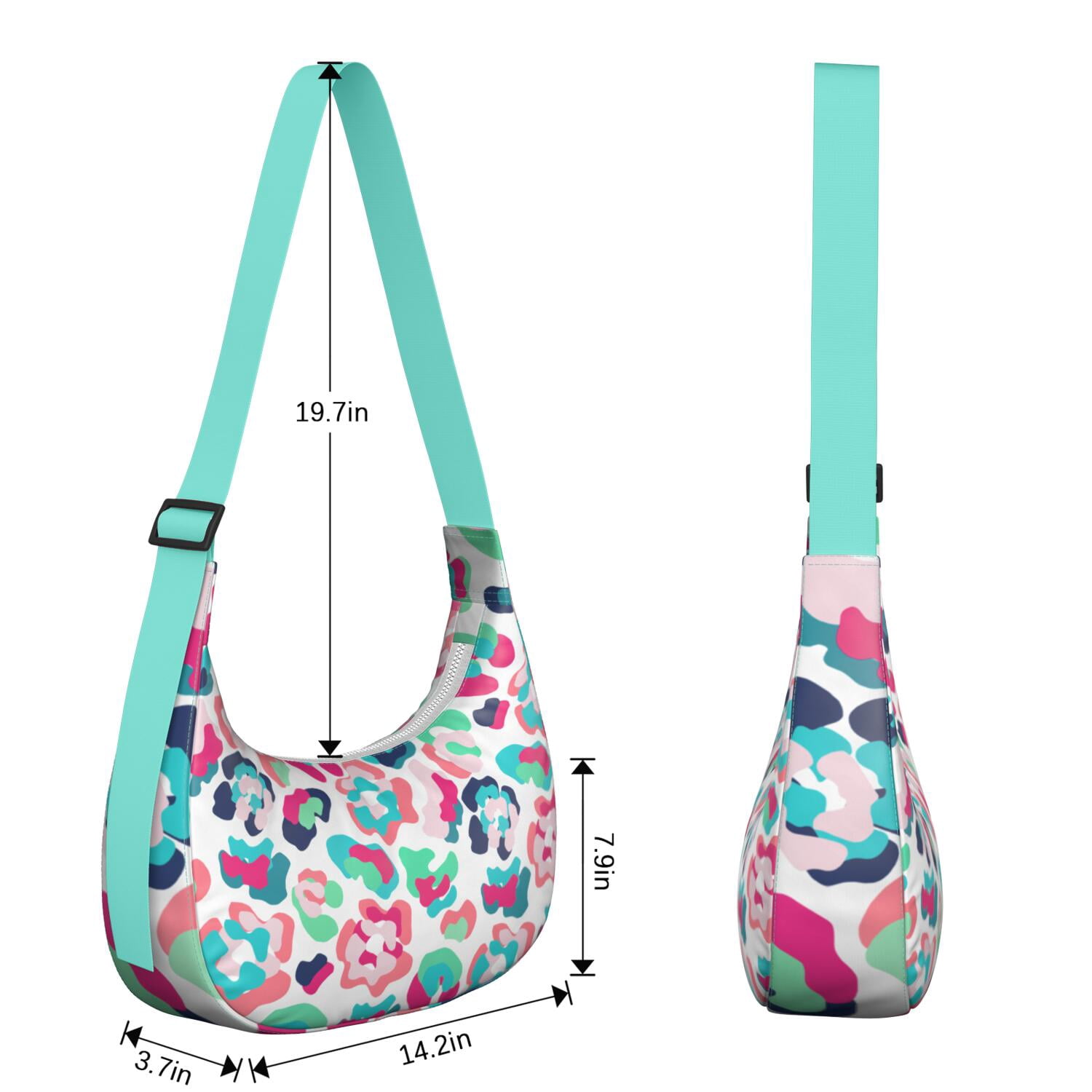 Classic Vintage Leopard Pattern Crossbody Tote for Women, Tropical Cheetah Print Shoulder Bag, Lightweight Water-Resistant Hobo Purse with Abstract Romantic Texture