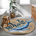 thumbnail image 3 of Round Rug 4Ft Washable Non-Slip, Vintage Whale Circle Area Rugs for Living Room Bedroom, Brown Nautical Anchor Bubbles Coastal Indoor Floor Mats Carpet Runner for Home Decor Aesthetic, 3 of 8