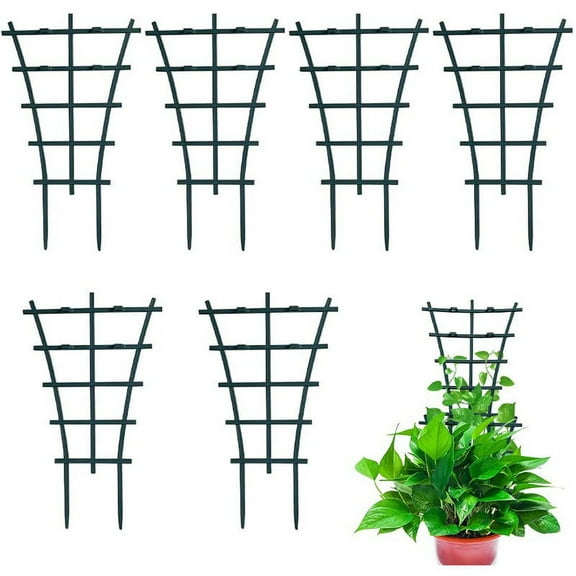 ZDWQFA 6Pcs Garden DIY Mini Climbing Trellis Plastic Superimposed Potted Plant Support Garden Trellises for Potted Climbing Plants Vines