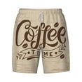 thumbnail image 4 of Lsque Mens Swim Trunks Coffee Time (2) Pattern - Bathing Suit Compression Liner - Beach Swim Shorts Swimwear - (S-3XL) - Stretch Quick Dry -Medium, 4 of 9