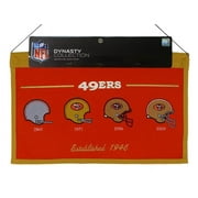 San Francisco Football 49er's Hanging Logo Evolution Banner Featuring Logos over the Years