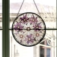 thumbnail image 3 of Stained Glass Window Hanging - White Purple Daisy Birth Flower Suncatcher for Door Garden Home Decor Sun Catchers Christmas Mother's Day Birthday Gifts for Women Men Mom Nana, 3 of 6