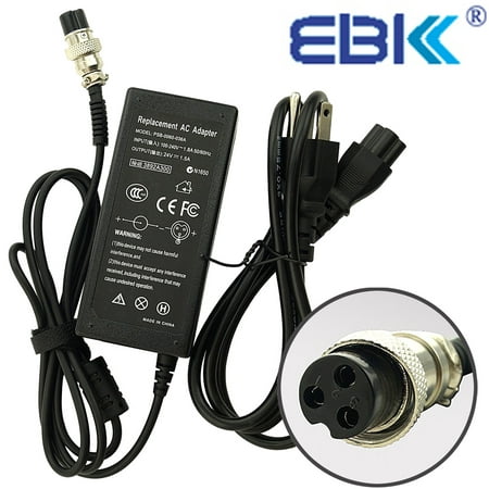 Scooter Battery Charger Power cord for Razor MX350,PR200 Pocket Rocket, Razor Pocket Mod (Bella, Betty, Bistro, & Daisy),E500S E225S E325S Electric Scooter,- 36W 24V 1.5A 3-Prong (Best Ruger Charger Mods)