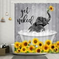 thumbnail image 2 of Funny Get Naked Shower Curtain, Cute Elephant Bath in bathtub Sunflower Bubbles Kids Shower Curtain Set, Rustic Animals Waterproof Fabric Bath Curtain for Bathroom Decor With Hooks 69*70in, 2 of 3