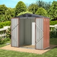thumbnail image 3 of Clearance! 6 x 4 FT Storage Shed, Outdoor Galvanized Steel Shed, Outside Garden Tool Storage House with Lockable Door for Patio, Backyard, Lawn Mower, Black, 3 of 5