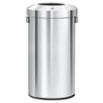 thumbnail image 1 of EKO - cubeta de basura redondo de acero inoxidable de 32 galones, cubeta de basura grande comercial con tapa desmontable y asa de transporte, cubeta de basura de metal cepillado para el hogar,, 1 of 5