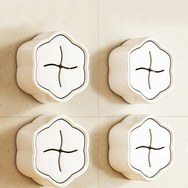 Ganchos para toallas sin taladro | Soporte adhesivo de pared para cocina y baño | Colgadores para toallas y paños sin dañarlos | Paquete de 6 ganchos ABS beige