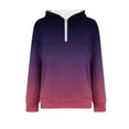 thumbnail image 2 of Quarter Zip Pullover Women Long Sleeve Solid Color/Gradient Casual Zip Up Hoodie Trendy Fall Sweatshirts 2025, 2 of 5