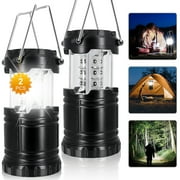 YOLETO 2 Packs LED Camping Lantern, Emergency Light for Power Outages & Survival Kits, Essential Camping Gear Accessory