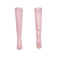 thumbnail image 5 of BLISSFUL STEP Women's Boots Glitter Over The Knee Stiletto Heel Pointy Toe Party Boots Pink 7, 5 of 6