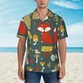 thumbnail image 2 of Balery Cute Animal Forest Camisas hawaianas de manga corta para hombre, camisas playeras de corte holgado, camisas de vacaciones con botones,Medium, 2 of 7
