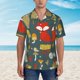 thumbnail image 2 of Balery Cute Animal Forest Camisas hawaianas de manga corta para hombre, camisas playeras de corte holgado, camisas de vacaciones con botones,Medium, 2 of 7