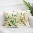 thumbnail image 2 of Tropical Botanical Plant Decorative Throw Pillow Covers Pack of 4 Watercolor Green Leaf Pattern Throw Pillow Case Cushion Cover Home Décor Sofa Decorative Pillowcase 18 X 18 Inch (Leaf), 2 of 5