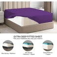 thumbnail image 4 of CGK Linens Extra Deep Pocket Single Fitted Sheet Only - King Size Wrinkle-Resistant & Comfy Bottom Sheet, Fits 18"-24" Mattresses, Purple, 4 of 6