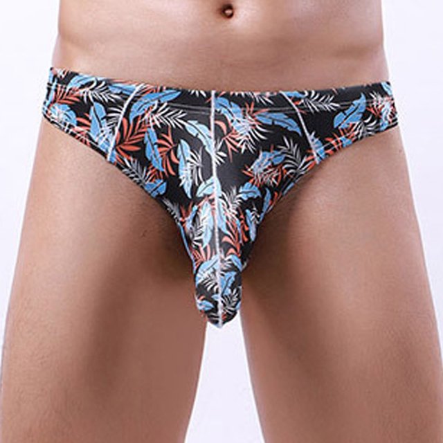 Bragas de cintura media-baja estampadas transpirables cómodas informales sexis a la moda para hombre Pompotops qyievc6559