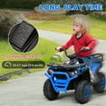 thumbnail image 5 of Qaba 12V Kids ATV, Battery Powered 4 Wheeler Quad w/ Spring Suspension Wheels, Rear Storage Basket, Lights, Music, Blue, 5 of 9