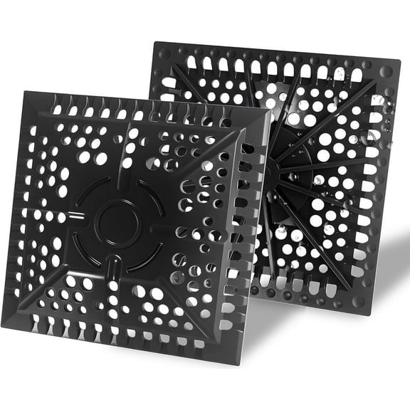 chalian Shower Drain Hair Catcher, 2 Pack 5.1in Square Silicone Hair Catcher Shower Drain, Shower Drain Cover Strainer, for Shower Room Floor Drain Protector, Dark Grey