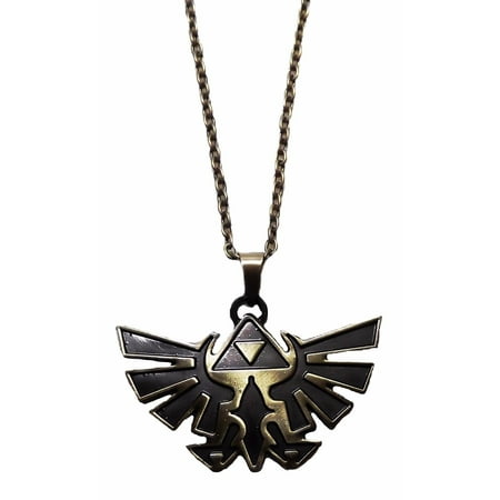 Zelda Tri-Force Logo Bronzetone Pendant Necklace