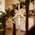 thumbnail image 4 of Dalxymotic Christmas Metal Hanging Ornament, Golden Hanging Decor with Bow, Xmas Tree Decoration, Hollow Metal Ornament, Christmas Ornament Decoration for Home, Tree, Mantel, 4 of 7