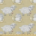 thumbnail image 1 of Animals Fabric by the Yard, Funny Sheep Lamps and Hedgehogs in Shoes Joyful Quirky Animals Cartoon Pattern, Upholstery Fabric for Dining Chairs Home Decor Accents, Pale Sepia Grey by Ambesonne, 1 of 5