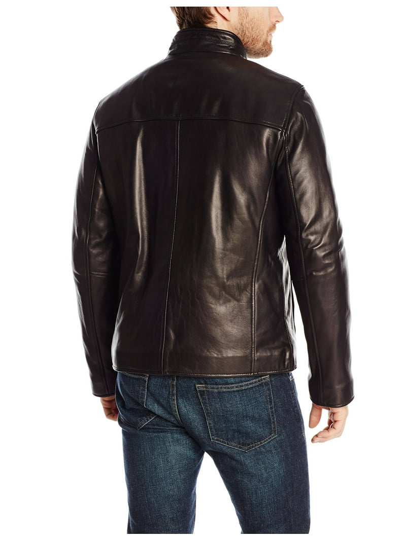 Cole Haan Men's Smooth Lamb Leather Jacket With Convertible Collar