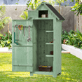 thumbnail image 2 of Soonbuy Outdoor Wooden Storage Shed, with Shelf and Locking Latch, Waterproof,Green, 2 of 7