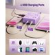 thumbnail image 5 of Power Strip SUPERDANNY, enchufe plano de 10 pies, 8 enchufes, 4 USB, morado, 5 of 8