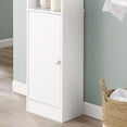 White Bathroom Storage Linen Tower with Mix of 6 Open and Concealed