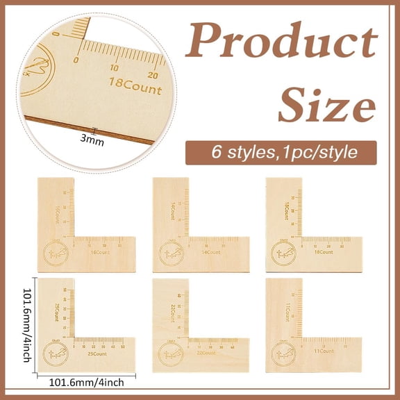 6PCS Universal Cross Stitch Tool 4x4inch Marker Stitching Chart Holder